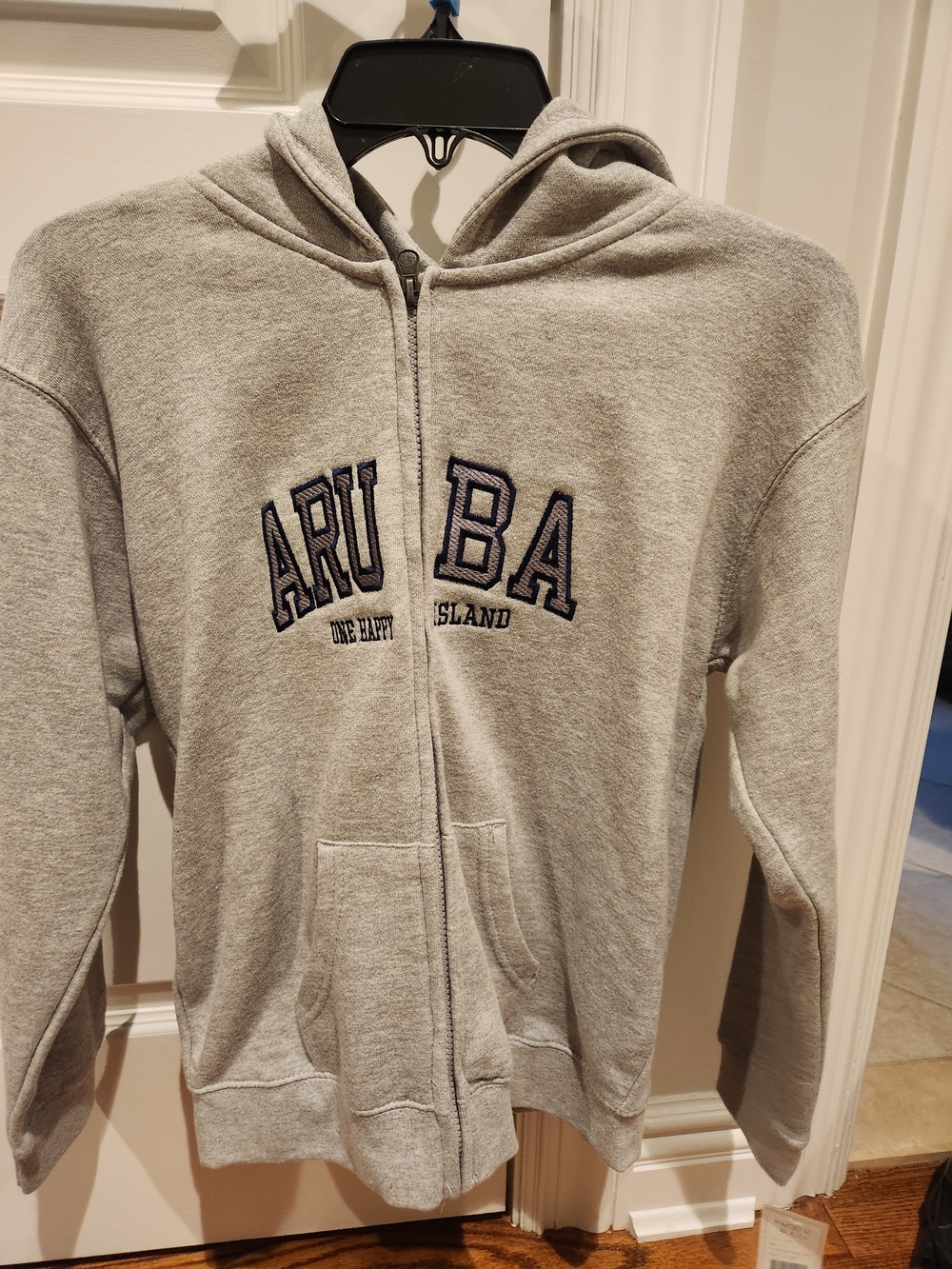 Aruba Embroidered Zip-Up Hoodie - Gray
